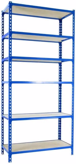 Scaffale in metallo Simon Rack con 6 ripiani in legno colore blu L 120 cm x P 50 cm x H 250 cm