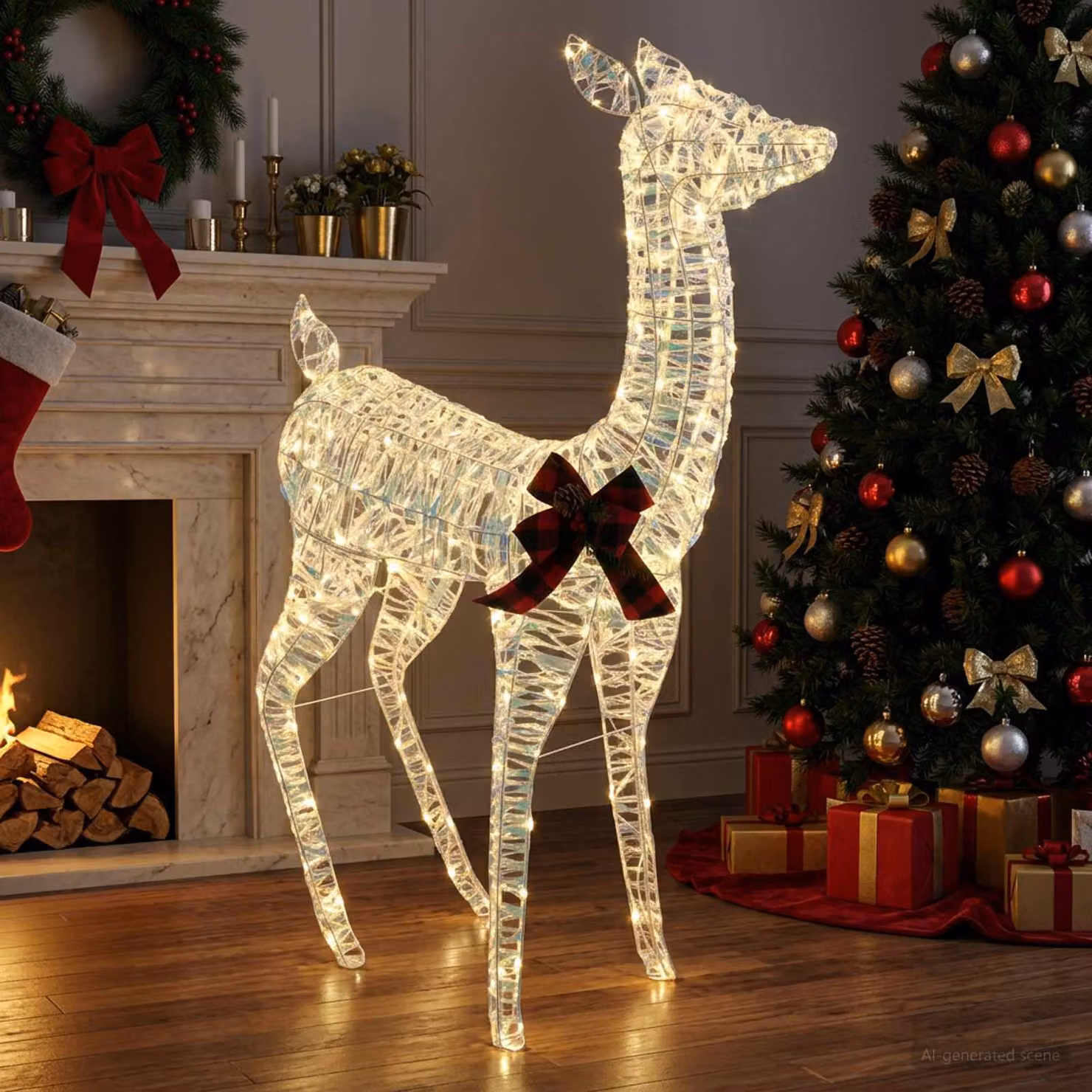 vidaXL Renna di Natale 3D LOVIISA 200 LED Bianco caldo