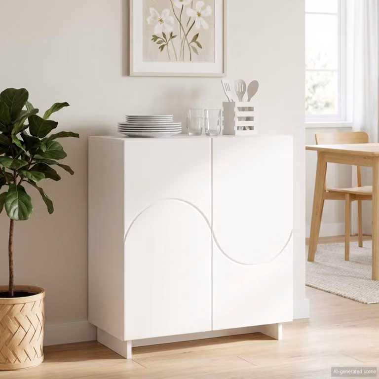 Credenza moderna vidaXL in legno ingegnerizzato bianco L 67 x P 34,5 x H 75 cm