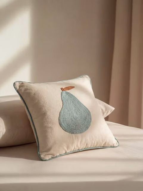 Cuscino Prue Kenay Home, Quadrato, Beige e Bianco, Cotone, 45 x 45 cm