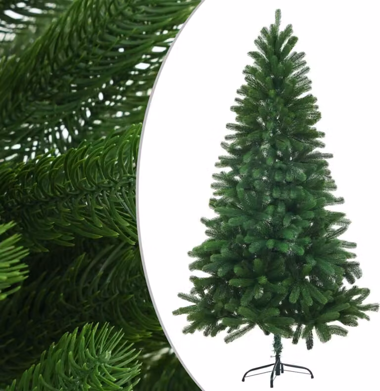 The Living Store Albero di Natale artificiale aghi naturali 150 cm Verde
