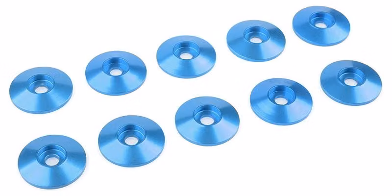 G-Force, rondella in alluminio per viti a testa bombata M3, diametro esterno (AD) 15 mm, colore blu, confezione da 10 pezzi / GF-0407-034