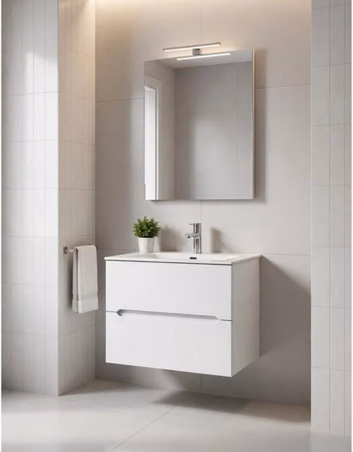 Composizione mobile bagno sospeso con cassetti cm 60 mod. TALIA - Larice Bianco