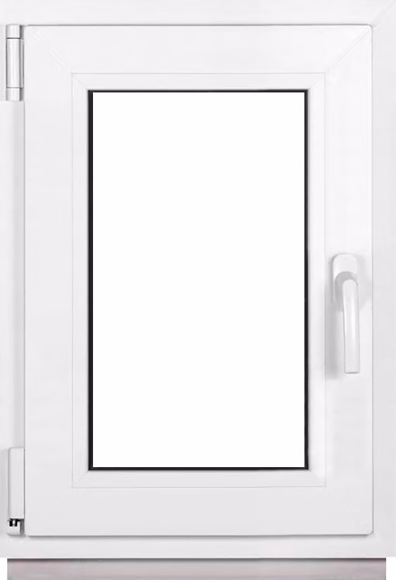 Finestre per cantina Framex Finestre in PVC bianche Larghezza x altezza 45 x 70 cm (450 x 700 mm) doppia (32 mm) rotazione/inclinazione DIN sinistra - Premium - Tutte le misure