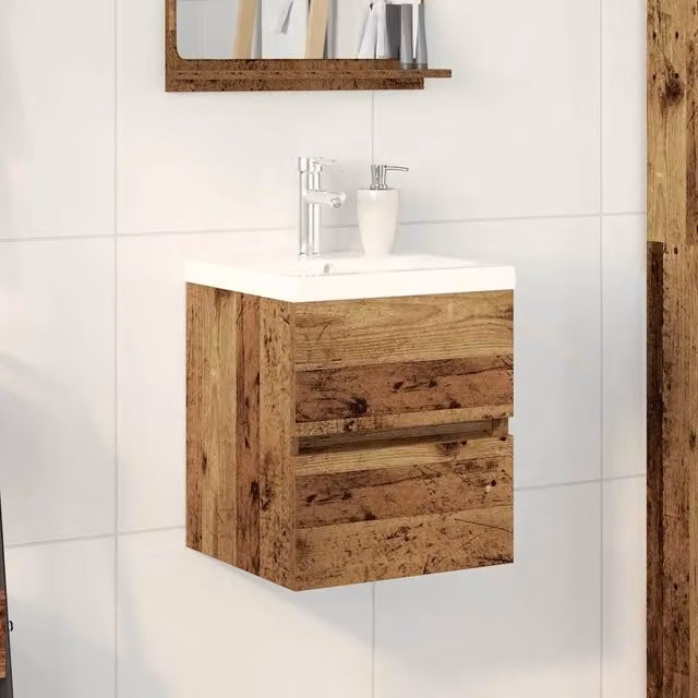 Armadio per Lavabo da Bagno Rovere Nero 80 x 39 x 62 cm 3333149