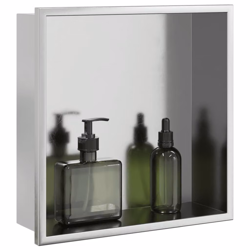 Nicchia per doccia incassata vidaXL in acciaio inox argento spazzolato L/P/H: 32 x 32 x 9 cm