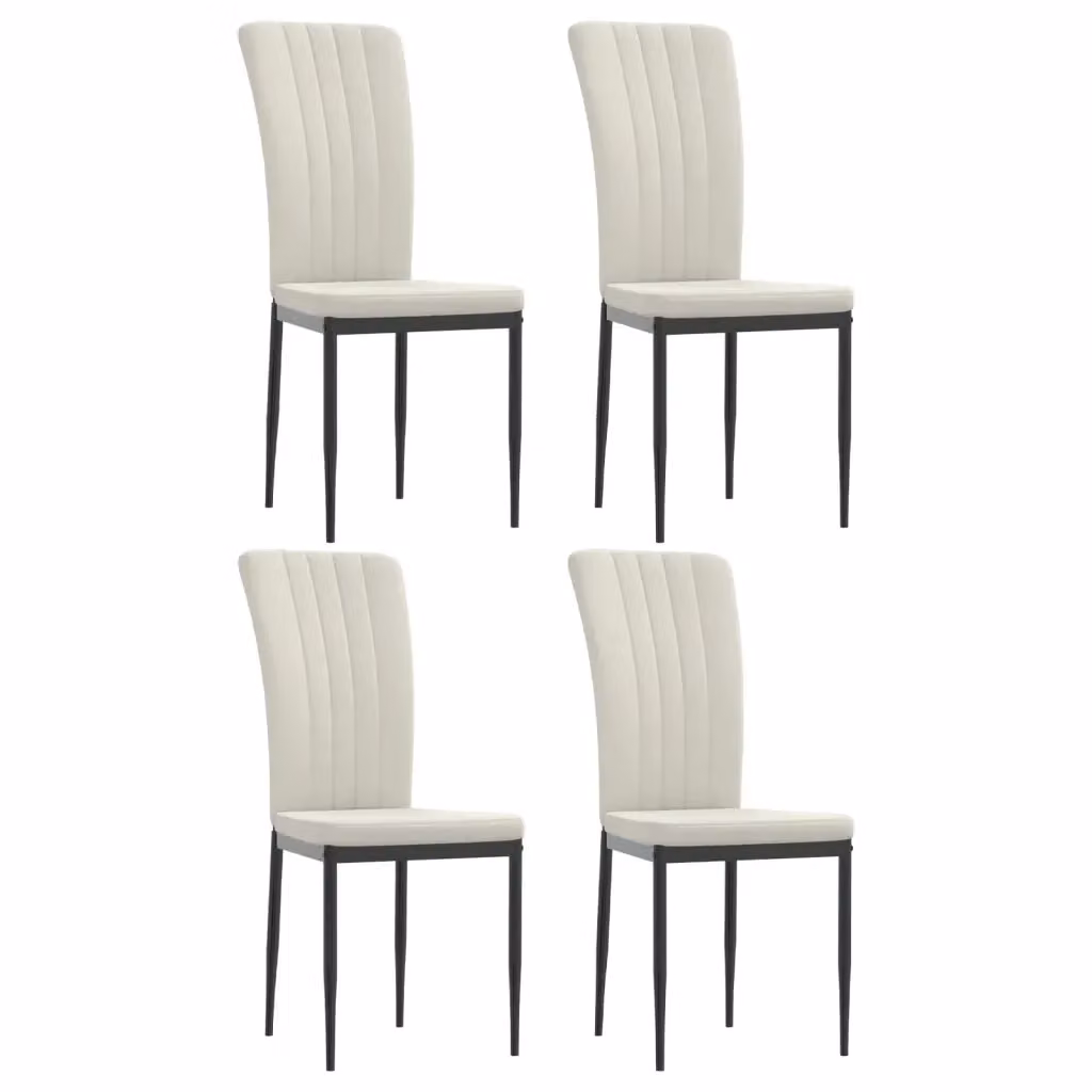 Set di 4 sedie da pranzo vidaXL in velluto beige per soggiorno e cucina – 2