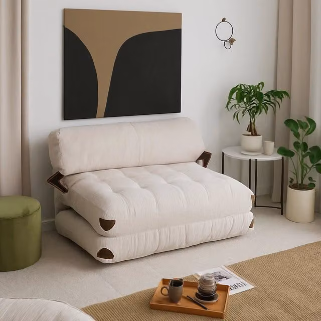 Surigae Divano Letto 2 Posti con Contenitore Bianco Click Clack – 1