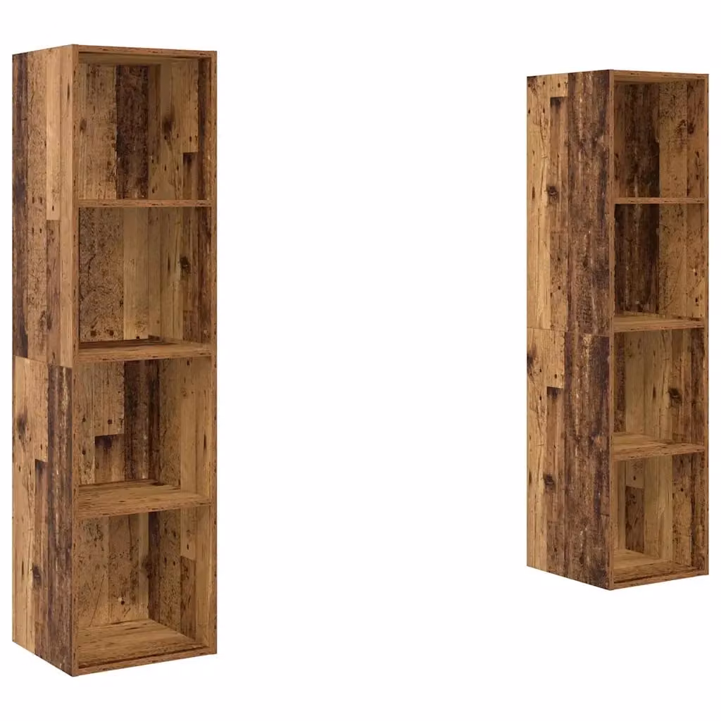 Set di 2 mobili TV vidaXL in legno marrone opaco, design minimalista, L/P/H: 37 x 37 x 142,5 cm – 2