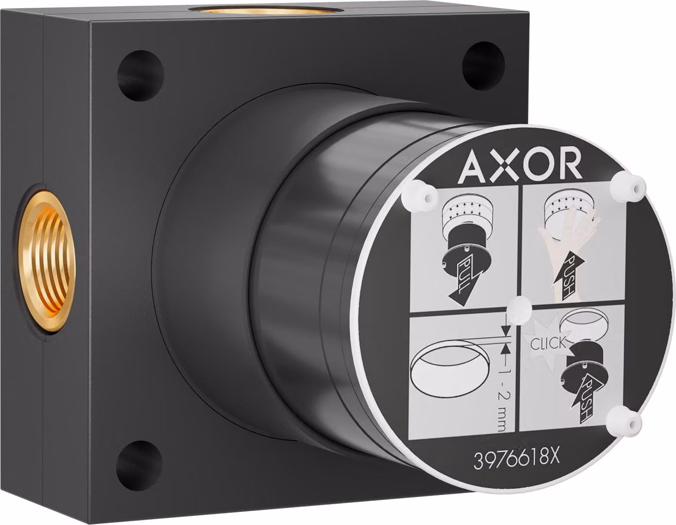 hansgrohe AXOR ShowerSphere corps de base pour douche de tête 2jet avec raccordement au plafond, 39766180, 39766180