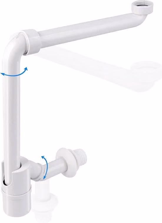Rubinetto per lavabo da bagno a filo pavimento da 1/4 di pollice con gruppo doccetta e rotazione completa.