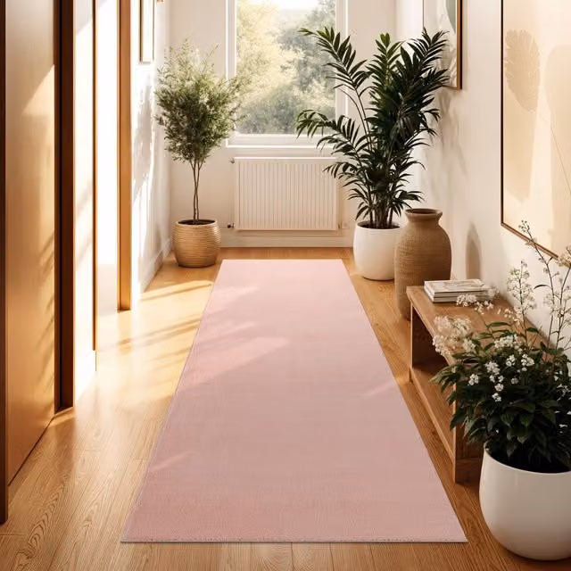 Tappeto Calissa rosa moderno in poliestere L: 80 cm, P: 300 cm – 1