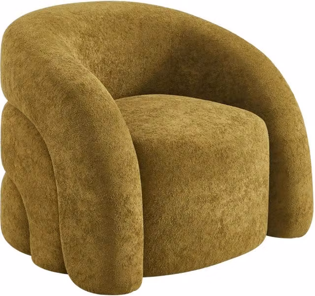 Poltrona relax SWEEEK in tessuto con struttura in legno massiccio, verde oliva – 1