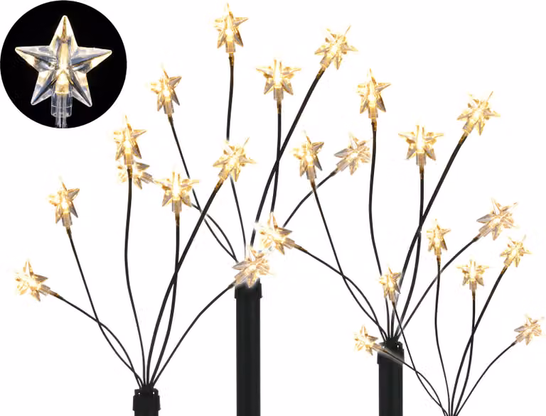 3.06 Bastoni luminosi da giardino a LED STERN set di 4 - con batteria / timer