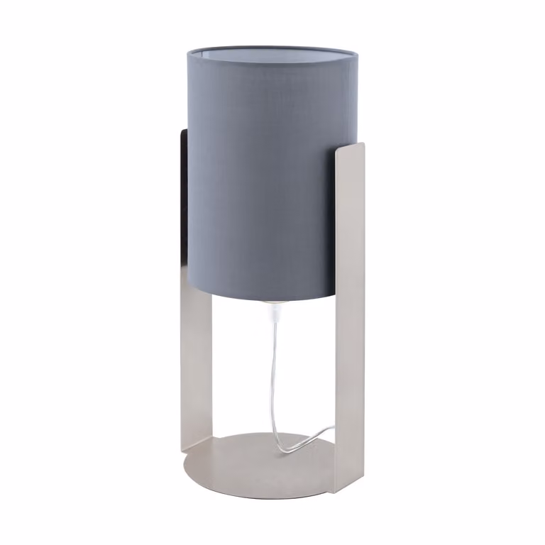 Lampada da tavolo SIPONTO grigio nichel opaco E27 1X40W L:17,5cm L:16cm H:40cm con cavo interruttore