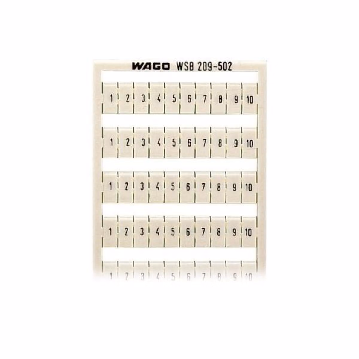 Sistema di marcatura WSB W: 1-10 (10x) - Marcatura morsettiera 5 mm bianca 209-502