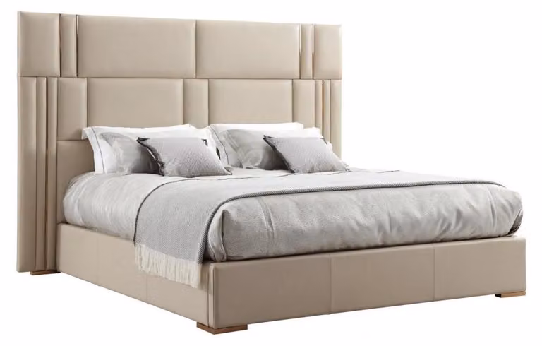 Luxus Schlafzimmer Bett Designer Möbel Doppelbett Weiß Textil Holz