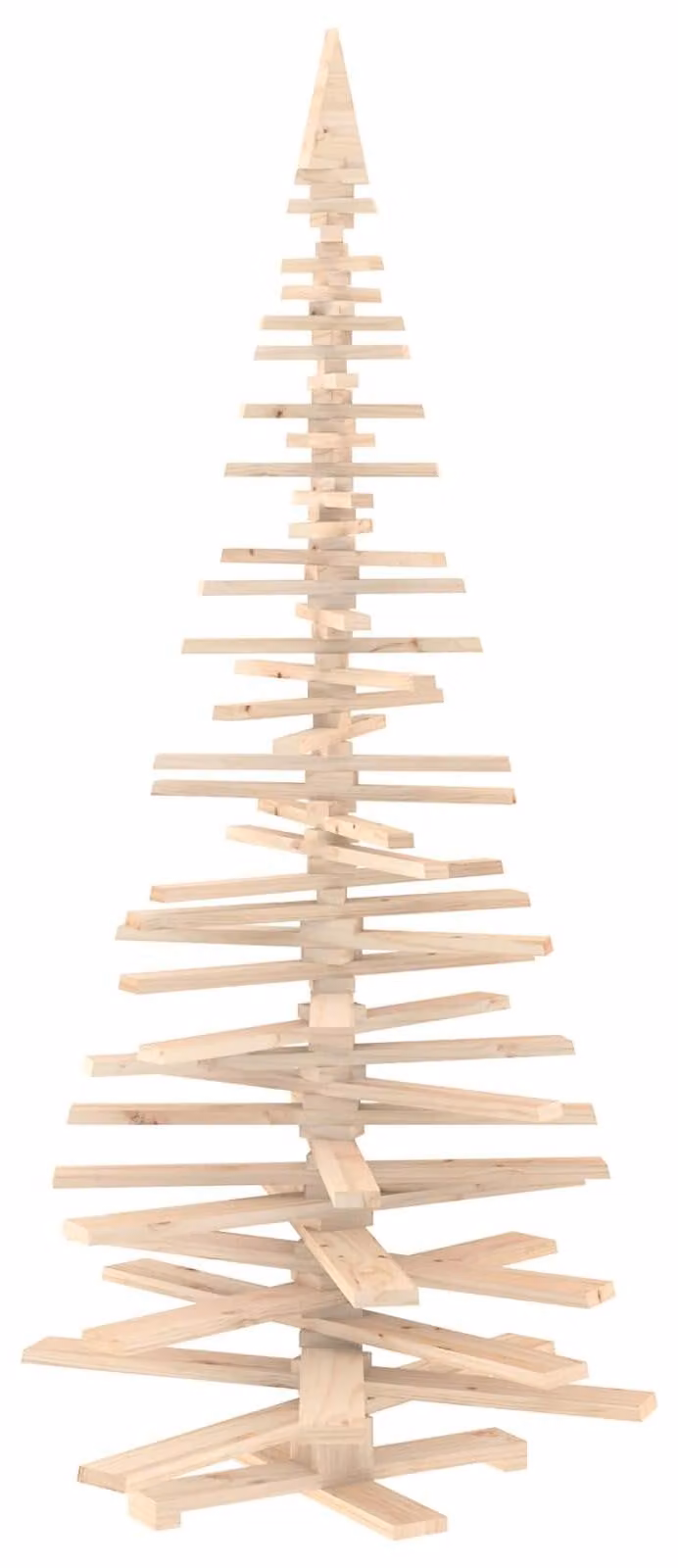 Albero di Natale in legno KOTKA, 240 cm, realizzato in legno di pino massello, aspetto naturale