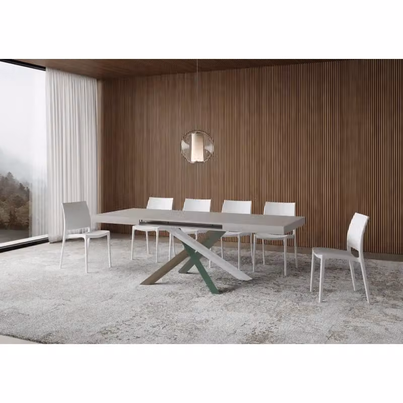 Tavolo allungabile Volantis ITAMOBY Multicolore con telaio a X in metallo L/P/H: 120/380 x 90 cm – 2