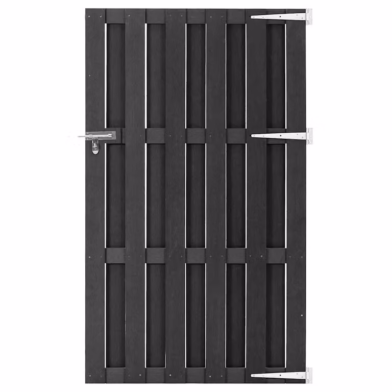 Cancello da giardino singolo a battente vidaXL in WPC e alluminio, Grigio, L: 100 cm, H: 180 cm