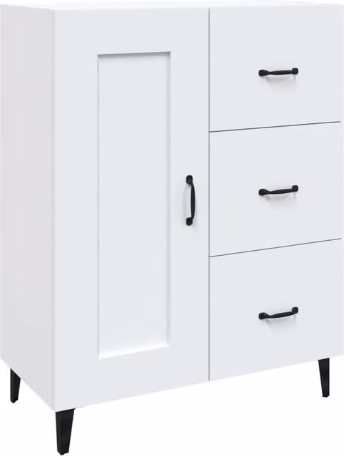 Buffet credenza cassettiera mobiletto mobile contenitore organizer per cucina soggiorno salotto 69,5 x 34 x 90 cm legno ingegnerizzato bianco 02_0030424