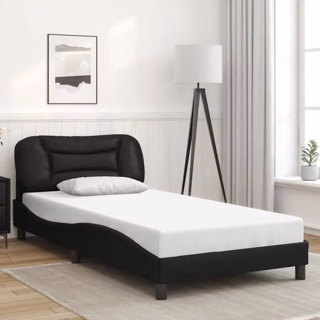 Giroletto senza materasso Hvar vidaXL in similpelle nera L: 100 cm, P: 200 cm