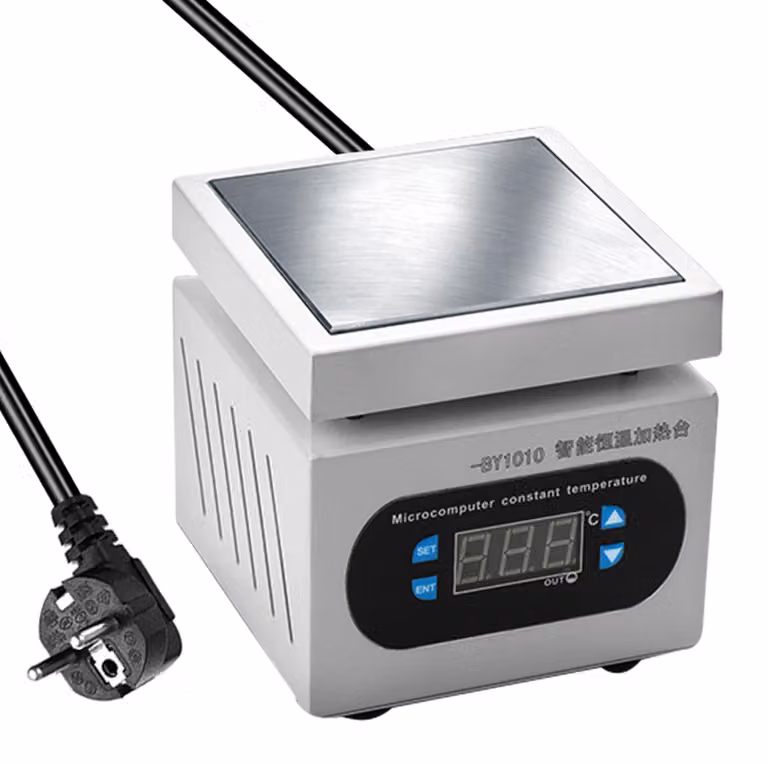 Stazione di riscaldamento con piastre in alluminio, piattaforma di preriscaldamento elettronica da tavolo 0–400 ℃ per impianti BGA, riparazioni di circuiti stampati, telefoni cellulari e schermi LCD