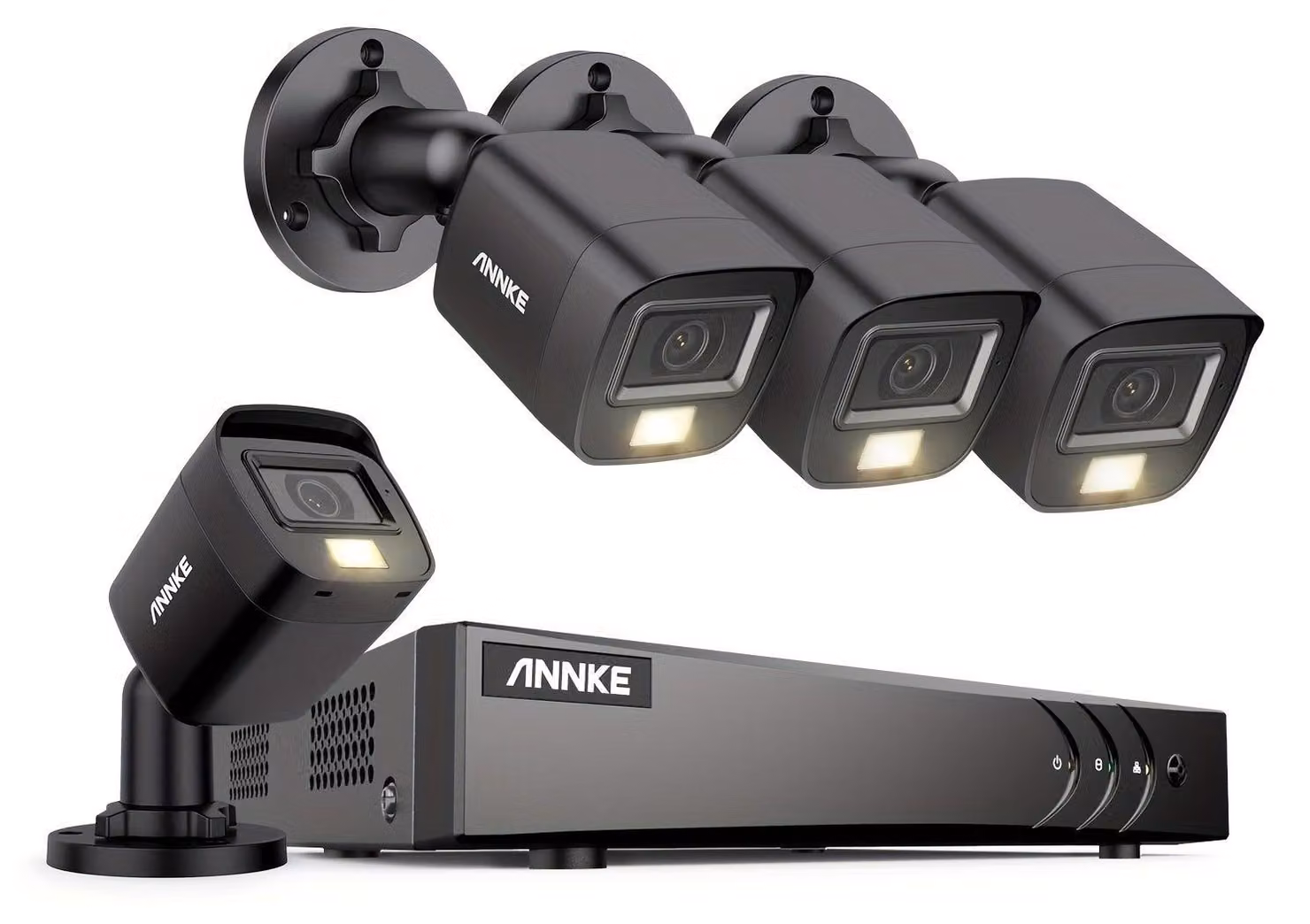 Kit di videosorveglianza con DVR a 8 canali, visione notturna a colori con doppia illuminazione e microfoni integrati