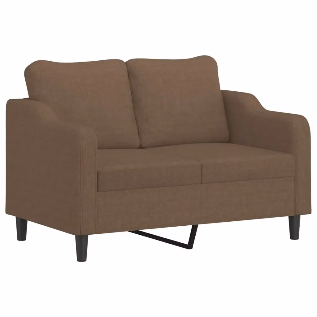 Divano moderno vidaXL in tessuto marrone con struttura in metallo per il tuo soggiorno L: 138 cm, P: 80 cm, H: 77 cm – 2