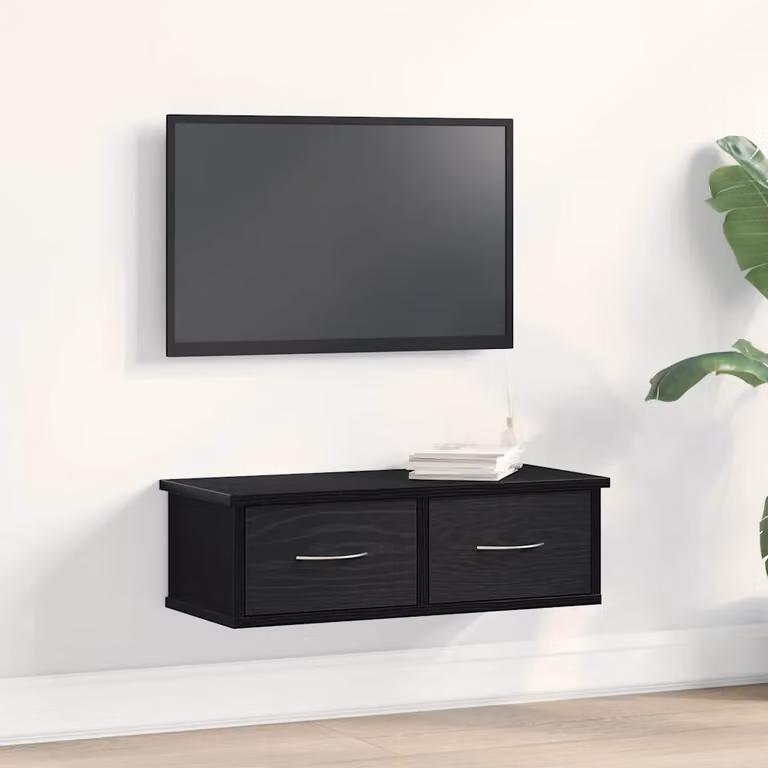 Armadietto a muro moderno vidaXL in rovere nero, L 60 cm x P 26 cm x H 18,5 cm
