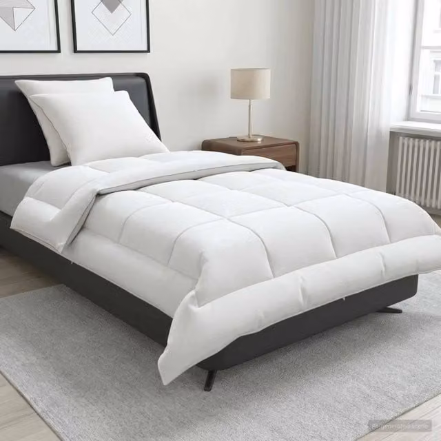 Set di piumone e cuscini 3 pz vidaXL in lana e cotone bianco per estate