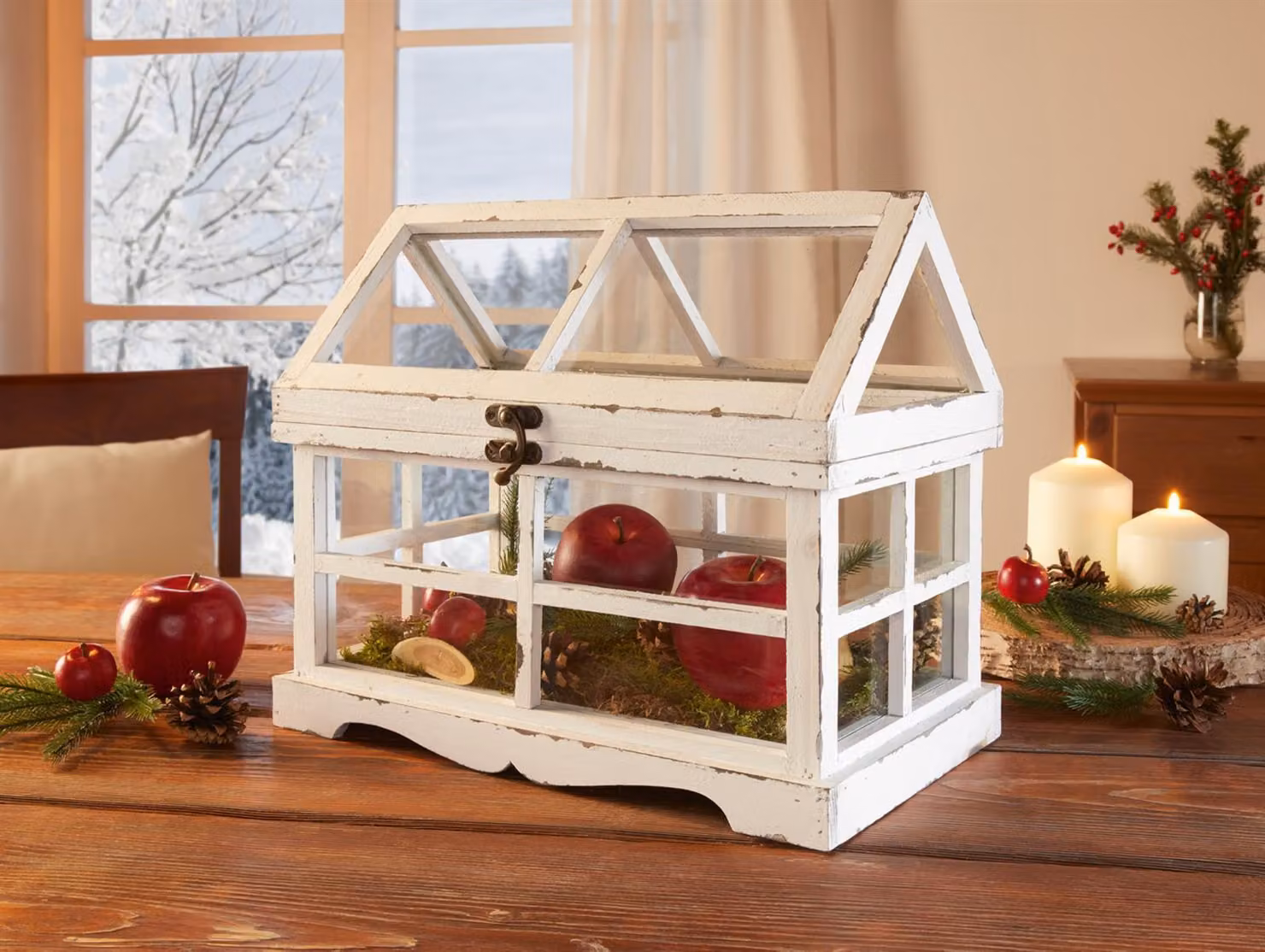 Mini serra "Shabby", 37x21x31 cm, terrario, serra, mini casa di vetro