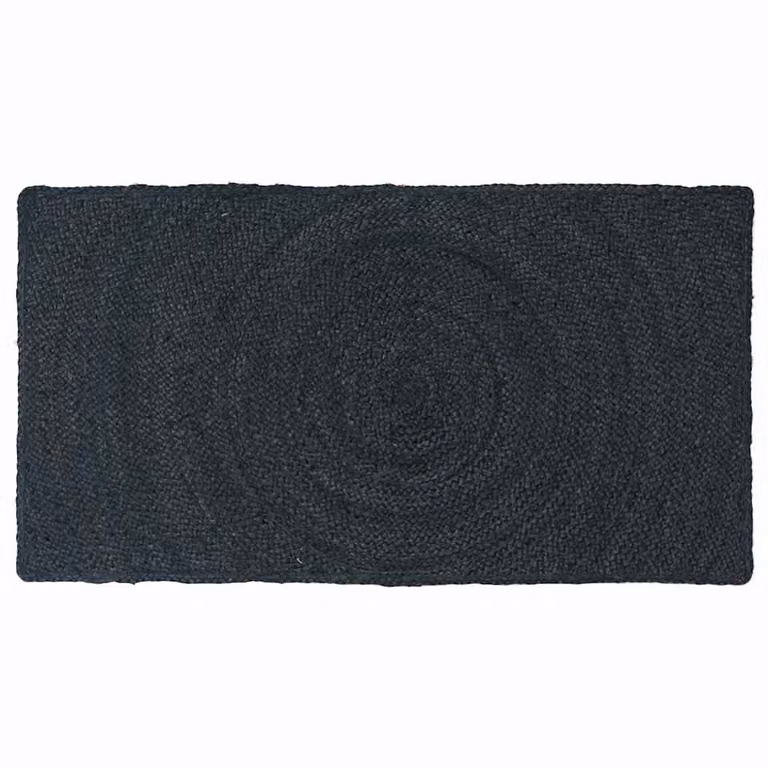 Tappeto in juta vidaXL per area, rettangolare, grigio antracite, L: 110 cm, P: 60 cm