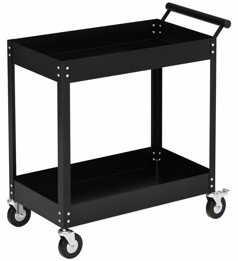Carrello portattrezzi a 2 ripiani - Carrello di stoccaggio in acciaio - Capacità di carico: 150 kg