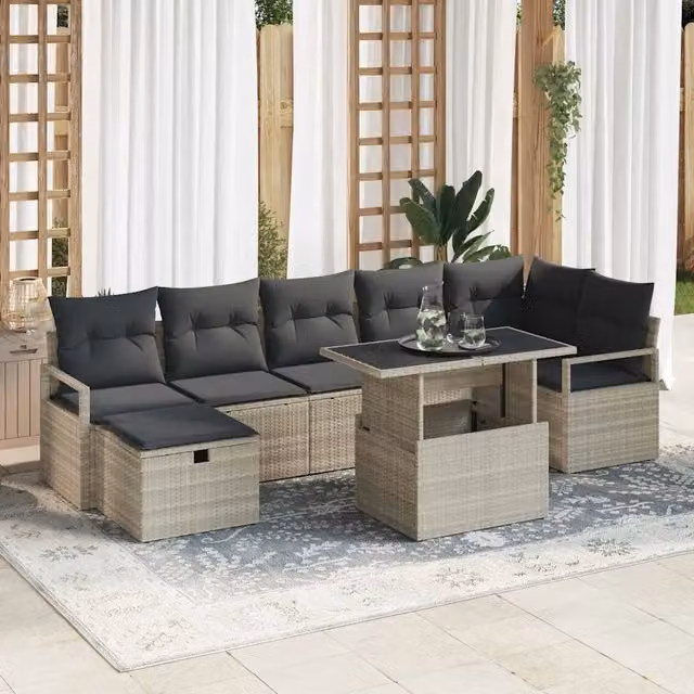 Set Divano da Giardino 8 pz polyrattan 3359809