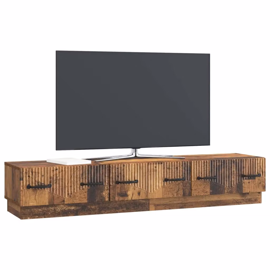 Mobile TV-Credenza moderno in legno color marrone con passacavi L/P/H: 147 x 34,5 x 27 cm – 2