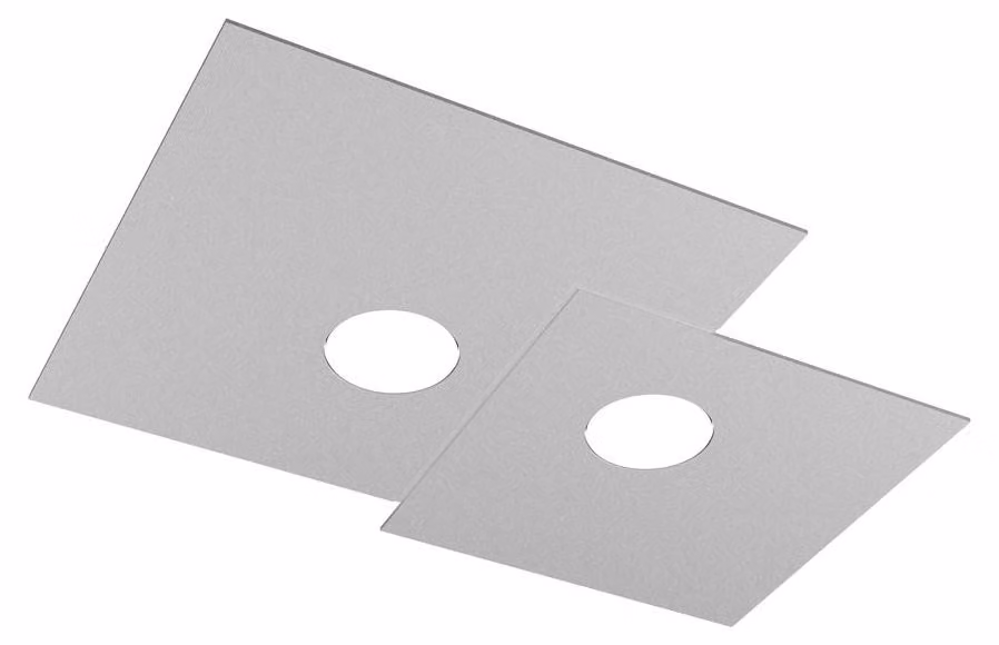 Plafoniera Moderna Rettangolare Plate Metallo Grigio 2 Luci Gx53