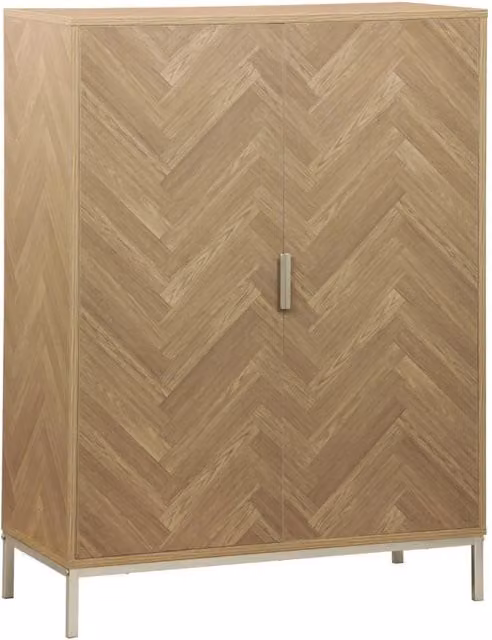 Credenza moderna Sweeek con design geometrico a 2 ante, marrone, L: 80 cm