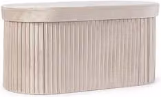 Pouf cilindrico JOCELYN in tessuto beige per adulti