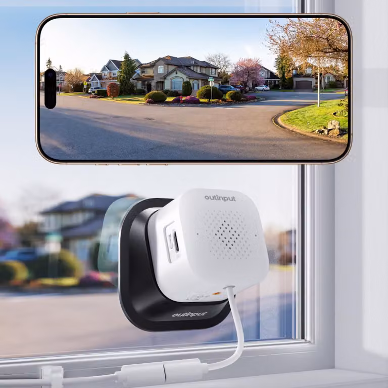 Telecamera da finestra - Telecamera di sorveglianza esterna 2K 3MP - Wi-Fi 2.4GHz e 5GHz - Visione notturna a colori - Supporto magnetico