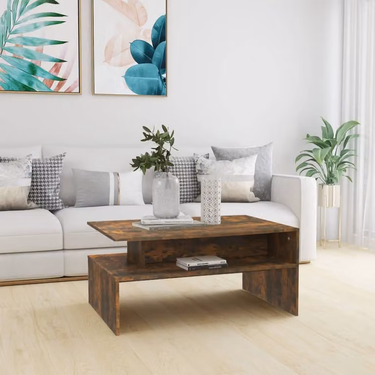 Maison Exclusive - Tavolino in rovere affumicato 90x60x42,5 cm Materiale ligneo