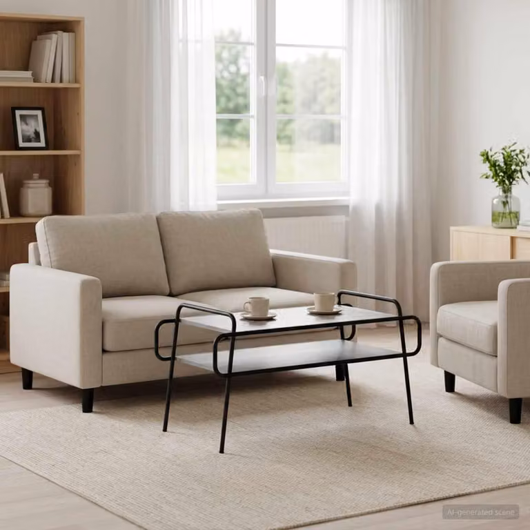 Maison Exclusive - Tavolino da caffè grigio Sonoma, 100 x 50 x 51 cm, realizzato in materiale composito di legno