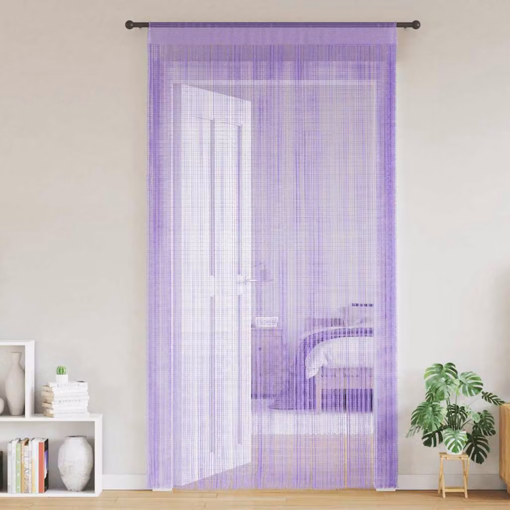 Set di 2 tende semitrasparenti vidaXL in poliestere viola, L: 140 cm, H: 250 cm