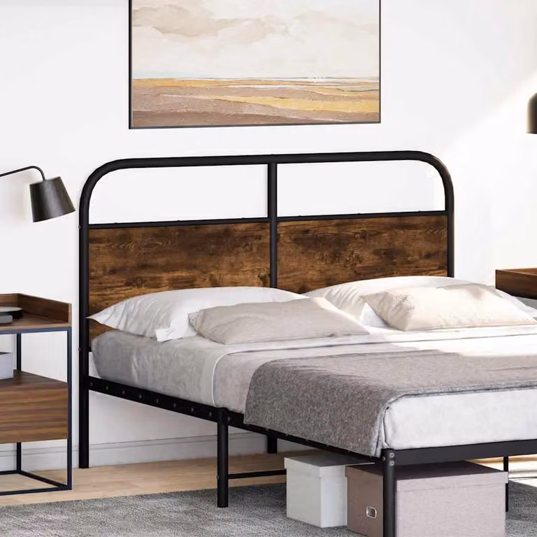 vidaXL Testiera di Ricambio Rovere Fumo 135 cm Acciaio