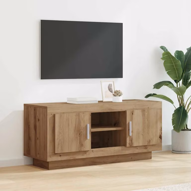 Mobile TV vidaXL in stile rustico marrone con ripiani multimediali L/P/H: 102 x 35 x 45 cm