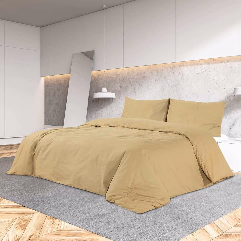 Set Copripiumino e Federe vidaXL in Microfibra, Colore Tortora, 200x200 cm