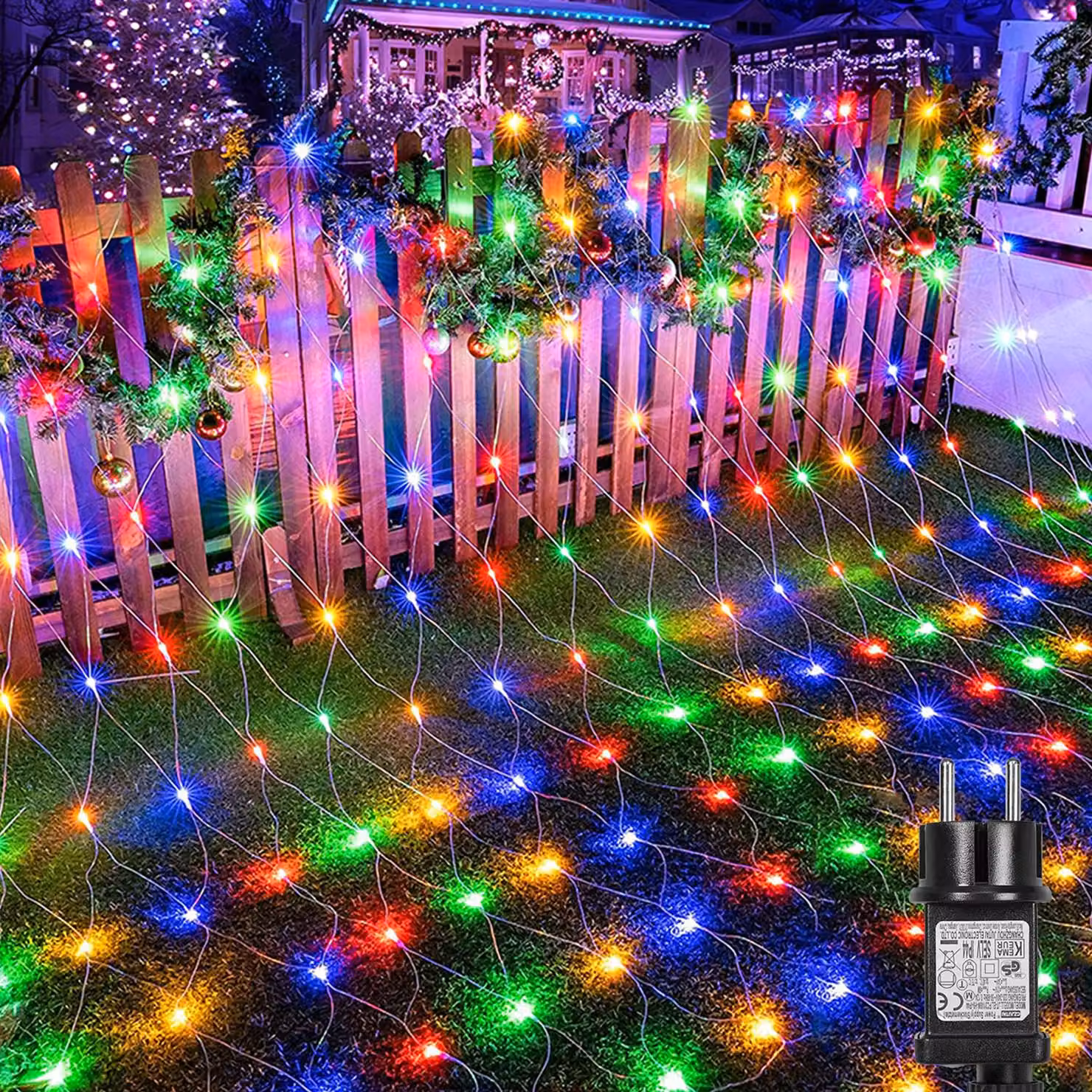 3X2M 200LED Tenda Luce Fata Luci 8 Modalità di Luce Impermeabile Luce di Natale Festa Giardino Luce Rete, Colorato