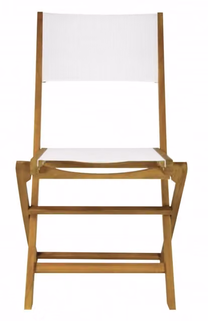 Set Di 2 Sedie Venturina In Acacia Pieghevole Con Textilene Senza Braccioli Moia