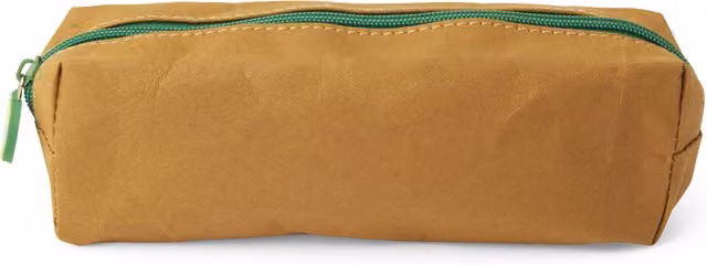 Astuccio porta penne ecosostenibile dmail modello flat pouch con zip colore marrone L: 21 cm, H: 6 cm
