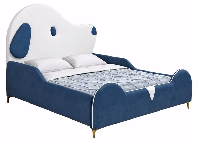 Letto a forma di cane, blu scuro, per bambini, adatto a bambine e bambini